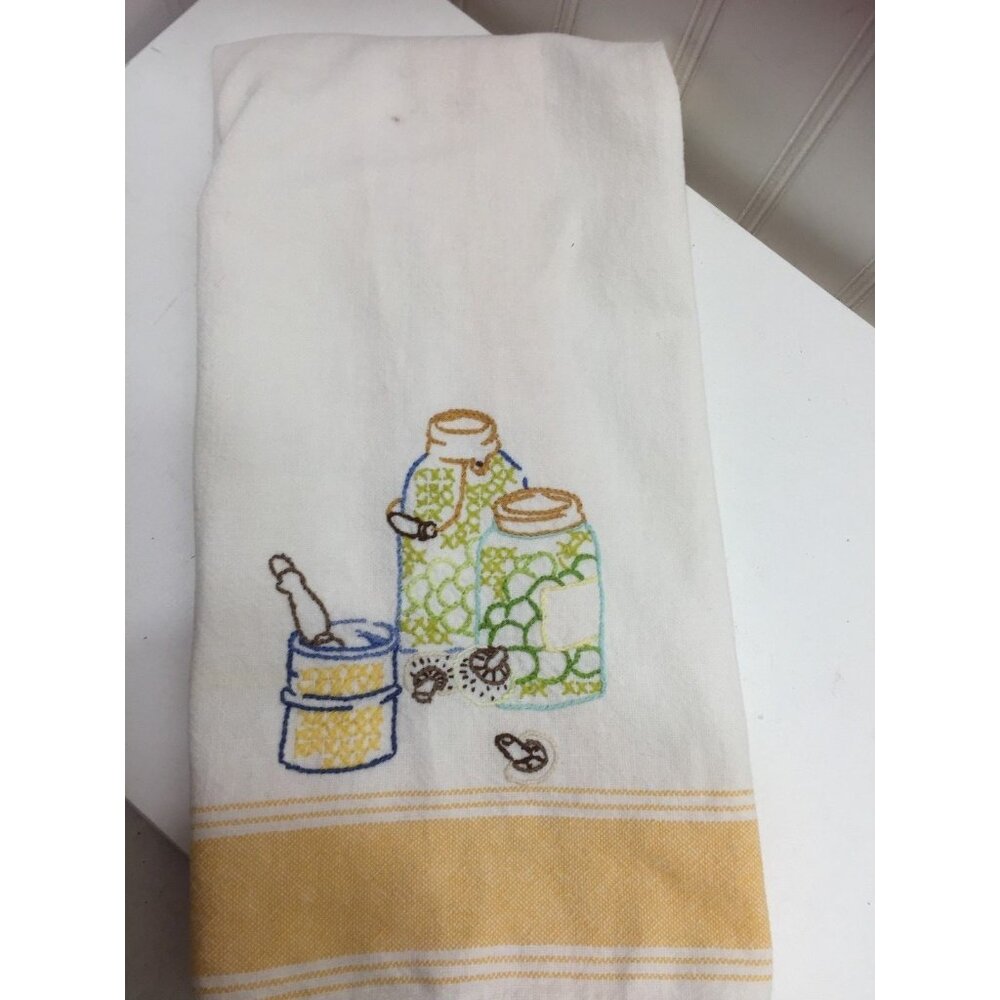 VINTAGE Embroidered Hand Towel Kitchen Canning Dish 23995 - Picture 2 of 7